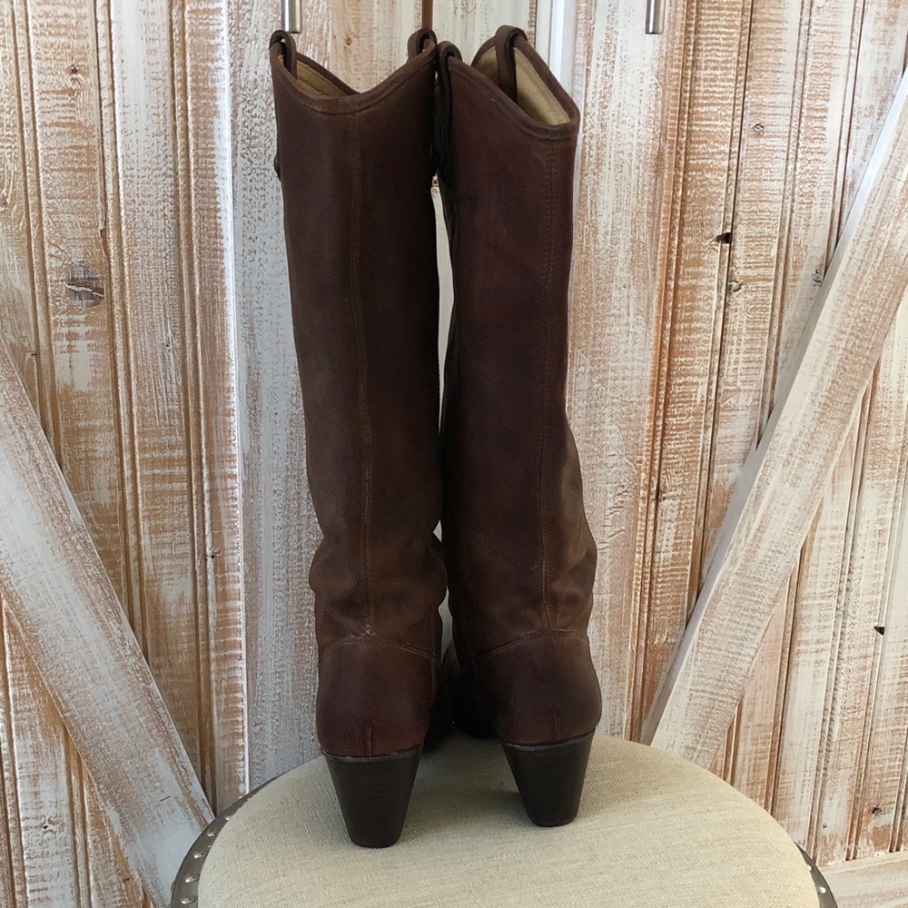 Frye Tan Genuine Real Leather Riding Boots - Picture 13 of 14